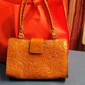 Patricia Nash Embossed Tan Leather Handbag